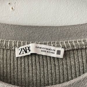 Thick material zara grey long sleeve shirt